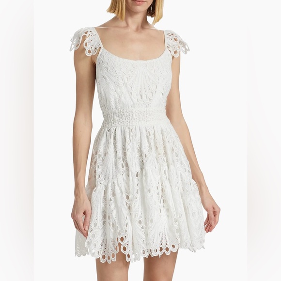 Ramy Brook Charlotte Eyelet Scallop Minidress - Picture 1 of 11